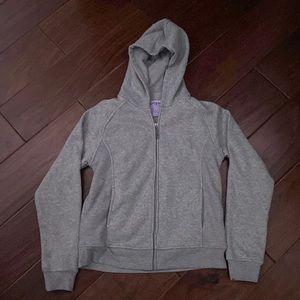 gray zip up
